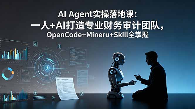 AI Agent实操落地课：一人+AI打造专业财务审计团队，OpenCode+Mineru+Skill全掌握-源创文化:轻创终点站