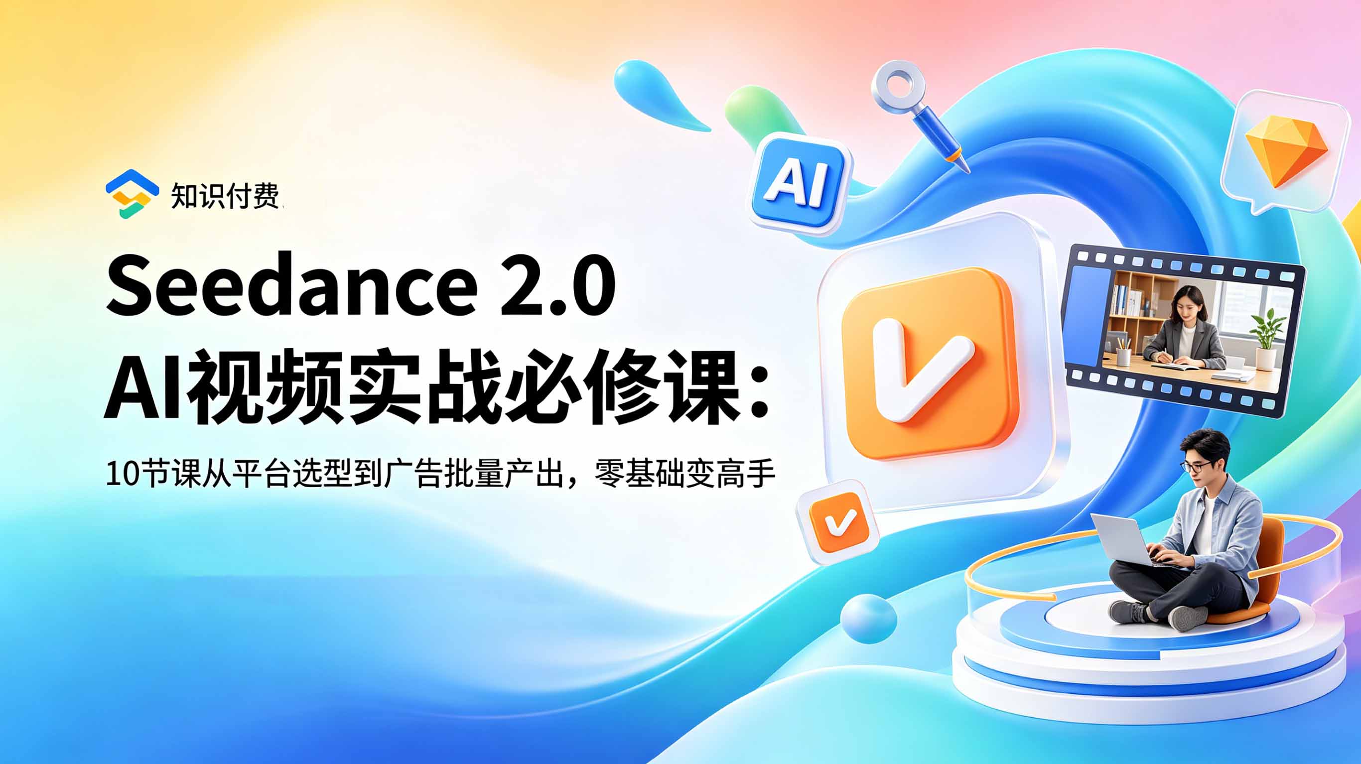 Seedance 2.0 AI视频实战必修课：10节课从平台选型到广告批量产出，零基础变高手-源创文化:轻创终点站