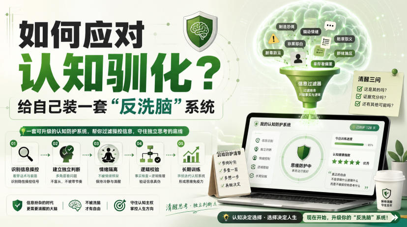 付费文章：如何应对认知驯化？给自己装一套“反洗脑”系统-轻创终点站