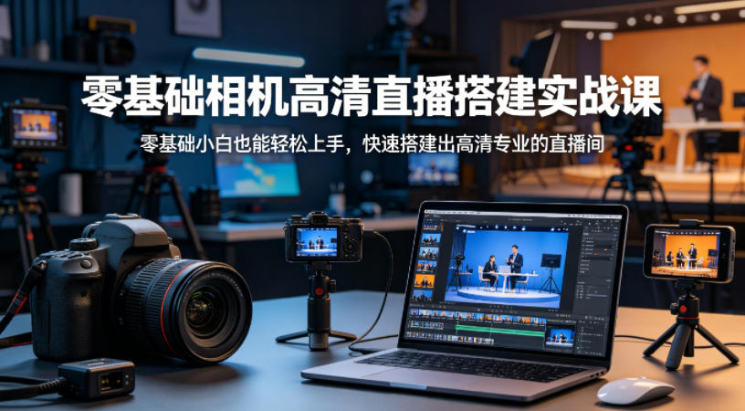零基础相机高清直播间搭建实战课,小白也能轻松上手,快速搭建出高清专业的直播间-源创文化:轻创终点站