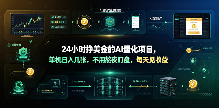 24小时挣美金的AI量化项目，单机日入几十美刀，不用熬夜盯盘，每天见收益【揭秘】-源创文化:轻创终点站