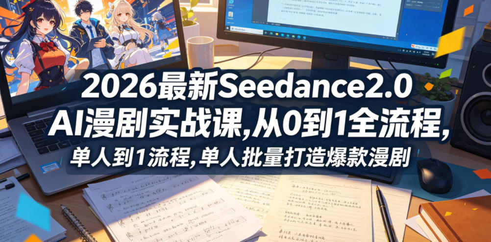 2026最新Seedance2.0 AI漫剧实战课,，从0到1全流程，单人批量打造爆款漫剧-源创文化:轻创终点站