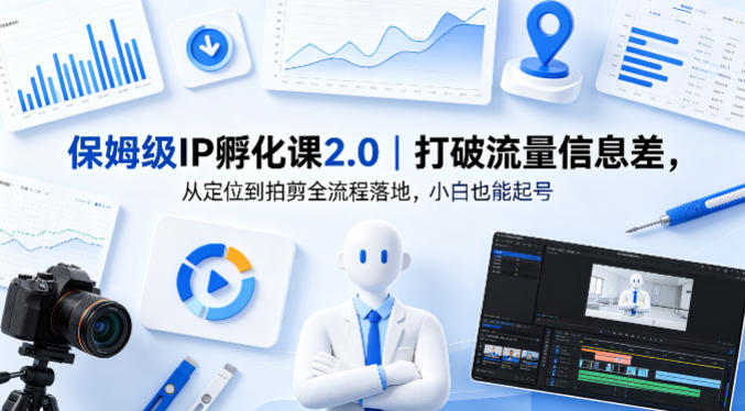 保姆级IP孵化课2.0｜打破流量信息差，从定位到拍剪全流程落地，小白也能起号-源创文化:轻创终点站