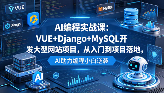 AI编程实战课：VUE+Django+MySQL开发大型网站项目，从入门到项目落地，AI助力编程小白逆袭-源创文化:轻创终点站