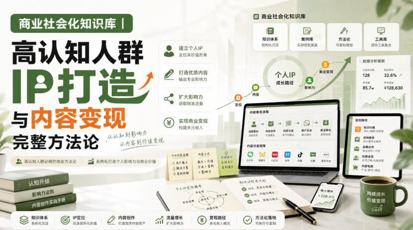 商业社会化知识库｜高认知人群IP打造与内容变现完整方法论【文档】-轻创终点站