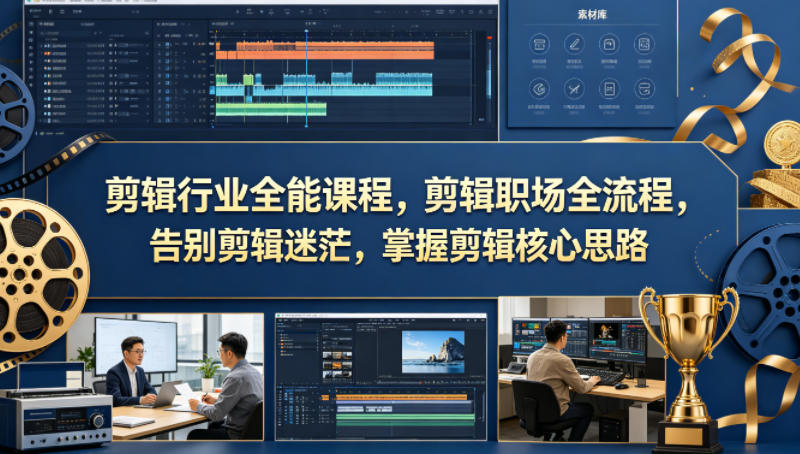 剪辑行业全能课程，剪辑职场全流程，告别剪辑迷茫，掌握剪辑核心思路-源创文化:轻创终点站