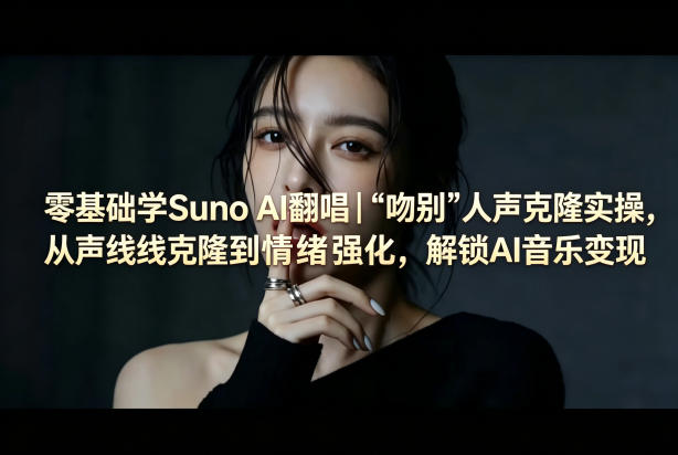 零基础学Suno AI翻唱｜《吻别》人声克隆实操，从声线克隆到情绪强化，解锁AI音乐变现-源创文化:轻创终点站