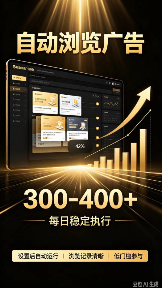 自动浏览广告计划，0门槛副业，日入300-400，躺賺稳定风口项目，无需人工操作，解放双手【揭秘】-轻创终点站