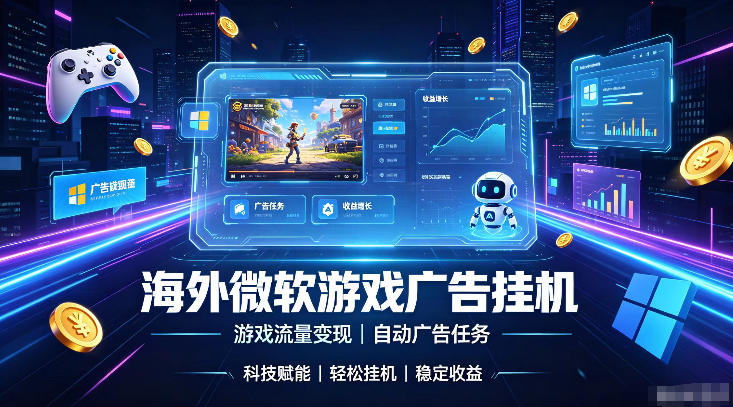 海外游戏广告自动挂G，轻资产海外副业风口，单设备稳定产出500+【揭秘】-轻创终点站