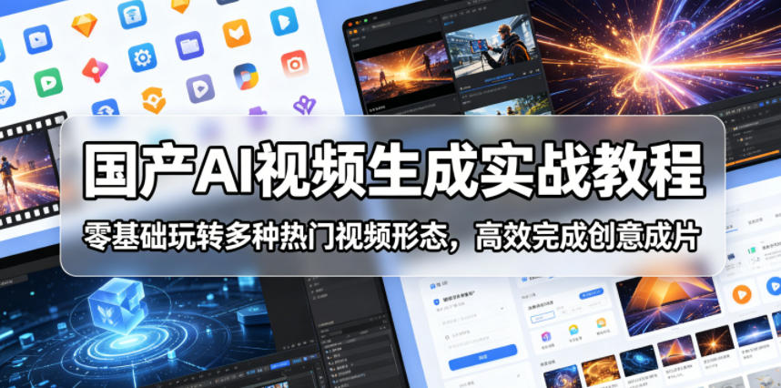 国产AI视频生成实战教程，零基础玩转多种热门视频形态，高效完成创意成片-源创文化:轻创终点站