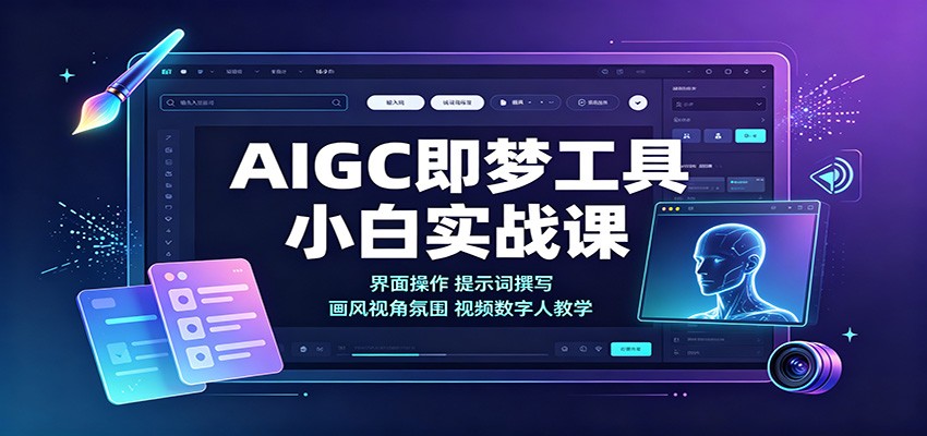 AIGC即梦工具小白实战课：界面操作，提示词撰写，画风视角氛围视频数字人教学-轻创终点站