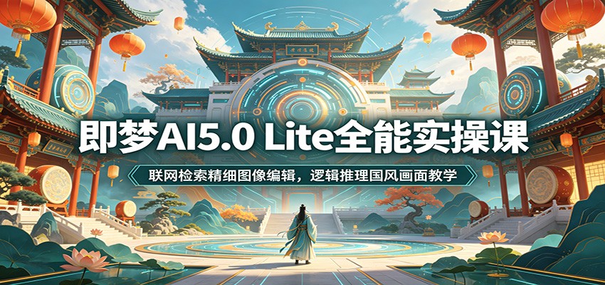 即梦AI5.0 Lite全能实操课:联网检索精细图像编辑,逻辑推理国风画面教学-源创文化:轻创终点站