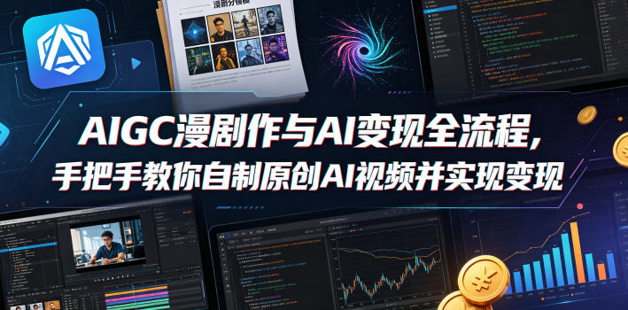 AIGC漫剧创作与AI变现全流程，手把手教你自制原创AI视频并实现变现-源创文化:轻创终点站