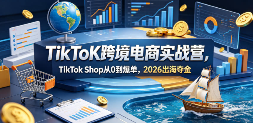 TikToK跨境电商实战营，TikTok Shop从0到爆单，2026出海夺金-源创文化:轻创终点站