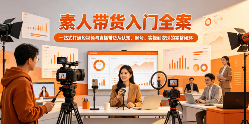 素人带货入门全案，一站式打通短视频与直播带货从认知、起号、实操到变现的完整闭环-源创文化:轻创终点站
