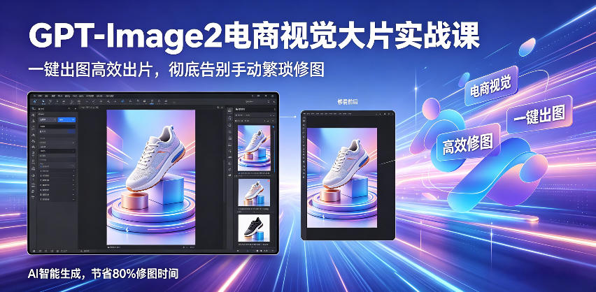 GPT-Image2电商视觉大片实战课，一键出图高效出片，彻底告别手动繁琐修图-源创文化:轻创终点站