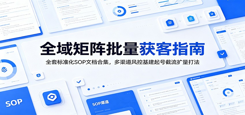 全域矩阵批量获客指南：全套标准化SOP文档合集，多渠道风控基建起号截流扩量打法-源创文化:轻创终点站