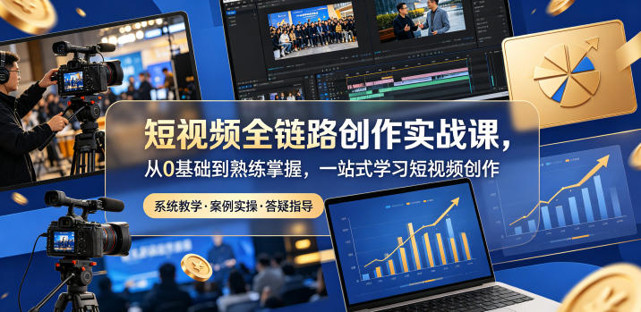短视频全链路创作实战课，从0基础到熟练掌握，一站式学习短视频创作-源创文化:轻创终点站