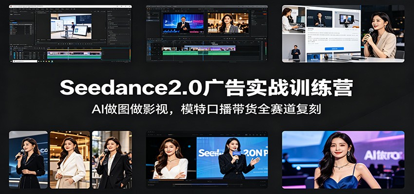 Seedance2.0广告实战训练营：AI做图做影视，模特口播带货全赛道复刻-源创文化:轻创终点站