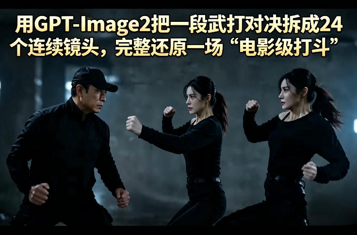 用GPT-Image2把一段武打对决拆成24个连续镜头，完整还原一场“电影级打斗”-源创文化:轻创终点站