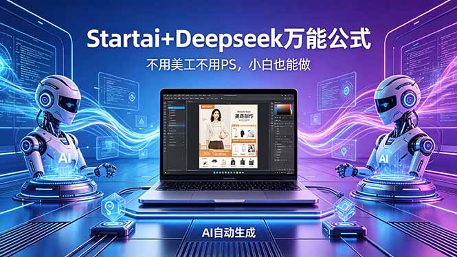 AI自动做电商详情页：Startai+Deepseek万能公式，不用美工不用PS，小白也能做-源创文化:轻创终点站