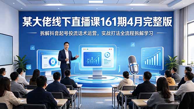 某大佬线下直播课161期4月完整版，拆解抖音起号投流话术运营，实战打法全流程拆解学习-源创文化:轻创终点站