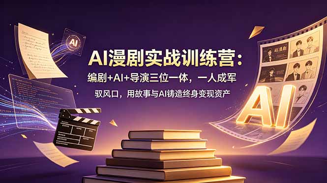 AI漫剧实战训练营：编剧+AI+导演三位一体，一人成军 驭风口，用故事与AI铸造终身变现资产-源创文化:轻创终点站