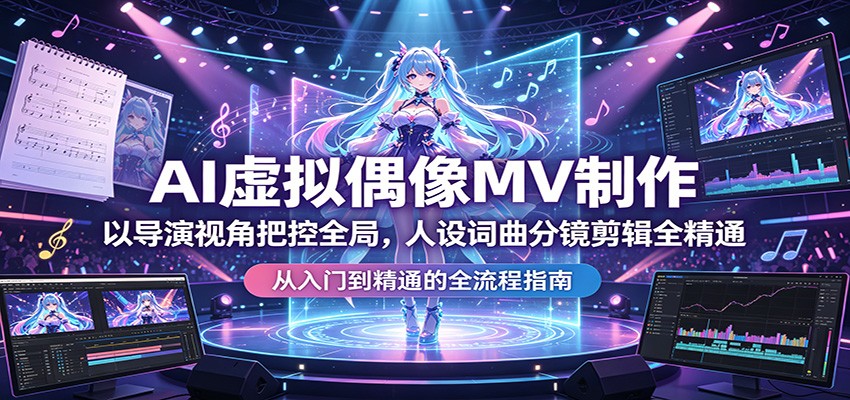 AI虚拟偶像MV制作：以导演视角把控全局，人设词曲分镜剪辑全精通-源创文化:轻创终点站