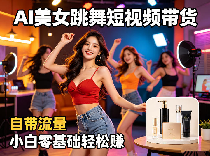AI美女跳舞短视频带货：自带流量，小白零基础轻松賺，详细拆解-源创文化:轻创终点站