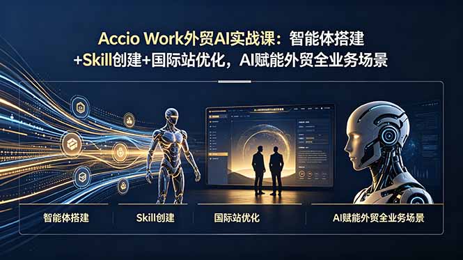 Accio Work外贸AI实战课：智能体搭建+Skill创建+国际站优化，AI赋能外贸全业务场景-源创文化:轻创终点站