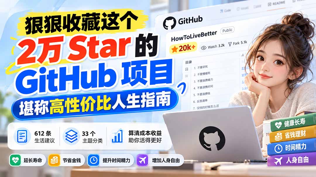 狠狠收藏这个 2 万 Star 的 GitHub 项目,堪称高性价比人生指南。-轻创终点站