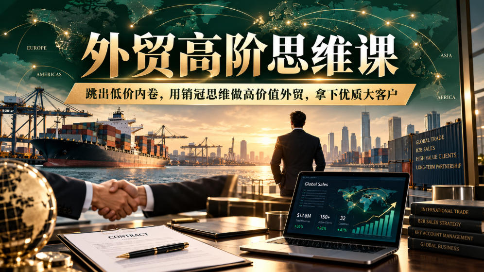 外贸高阶思维课，跳出低价内卷，用销冠思维做高价值外贸，拿下优质大客户-轻创终点站