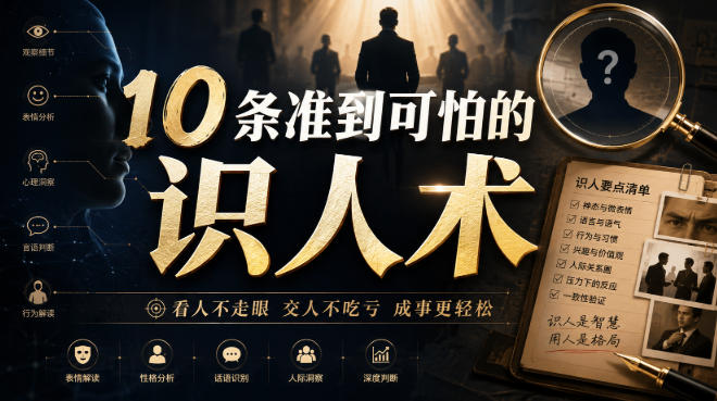 付费文章:10条准到可怕的识人术-轻创终点站