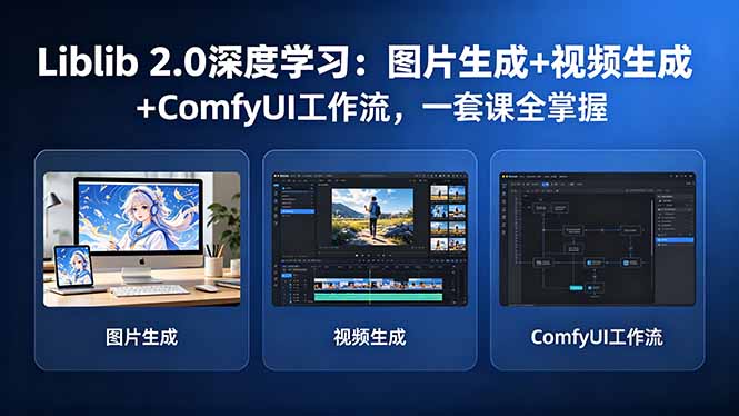Liblib 2.0深度学习：图片生成+视频生成+ComfyUI工作流，一套课全掌握-源创文化:轻创终点站