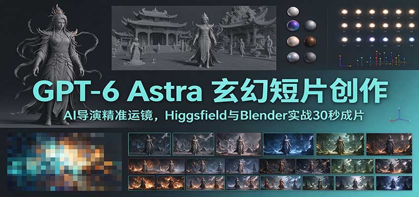 GPT-6 Astra 玄幻短片创作：AI导演精准运镜，Higgsfield与Blender实战30秒成片-轻创终点站