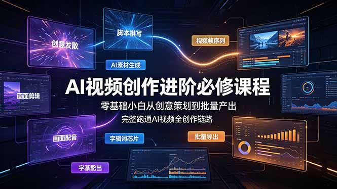 AI视频创作进阶必修课程：零基础小白从创意策划到批量产出，完整跑通AI视频全创作链路-源创文化:轻创终点站
