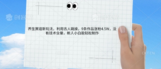 AI养生赛道新玩法，10条作品涨粉5.2W，操作简单，新人小白能轻松制作-源创文化:轻创终点站