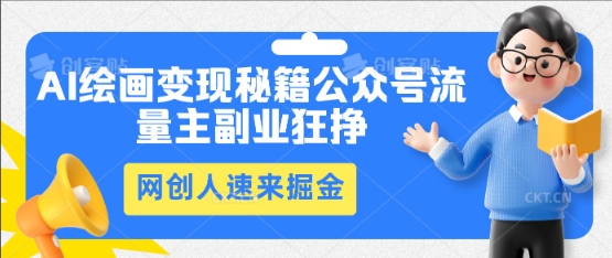 AI绘画变现秘籍：公众号流量主副业狂挣，网创人速来掘金-源创文化:轻创终点站